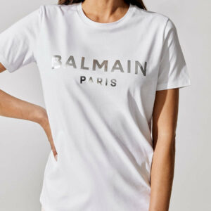 Balmain WF1EF000B097 METALLIC LOGO T-shirt Tシャツ - alfej.com