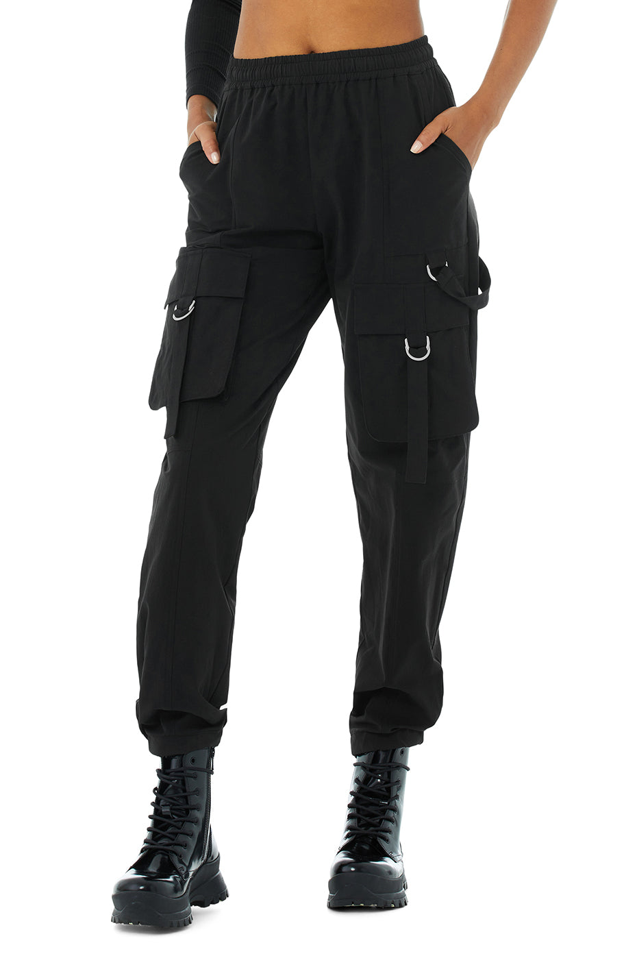 High-Waist City Wise Cargo Pants in Black by Alo Yoga - Work Well Daily