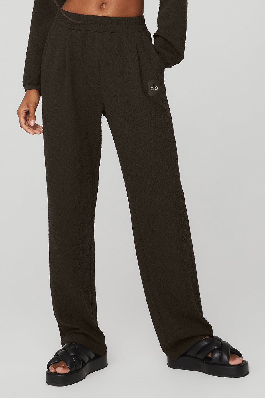 High-Waist Tailored Sweatpant in Espresso by Alo Yoga - Work Well Daily