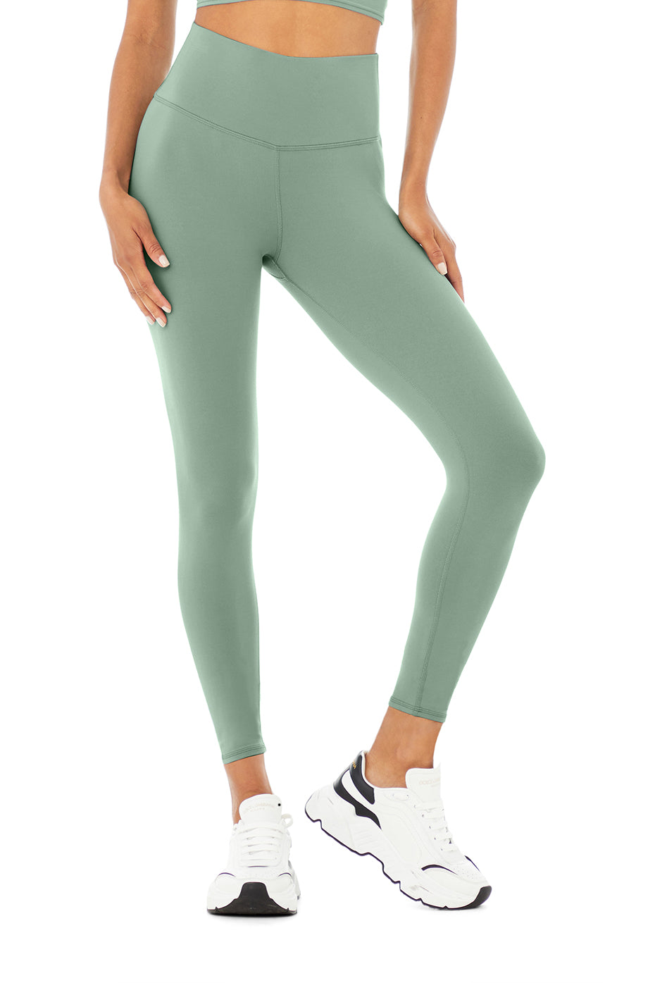7/8 High-Waist Airbrush Legging in Soft Seagrass by Alo Yoga - Work Well  Daily