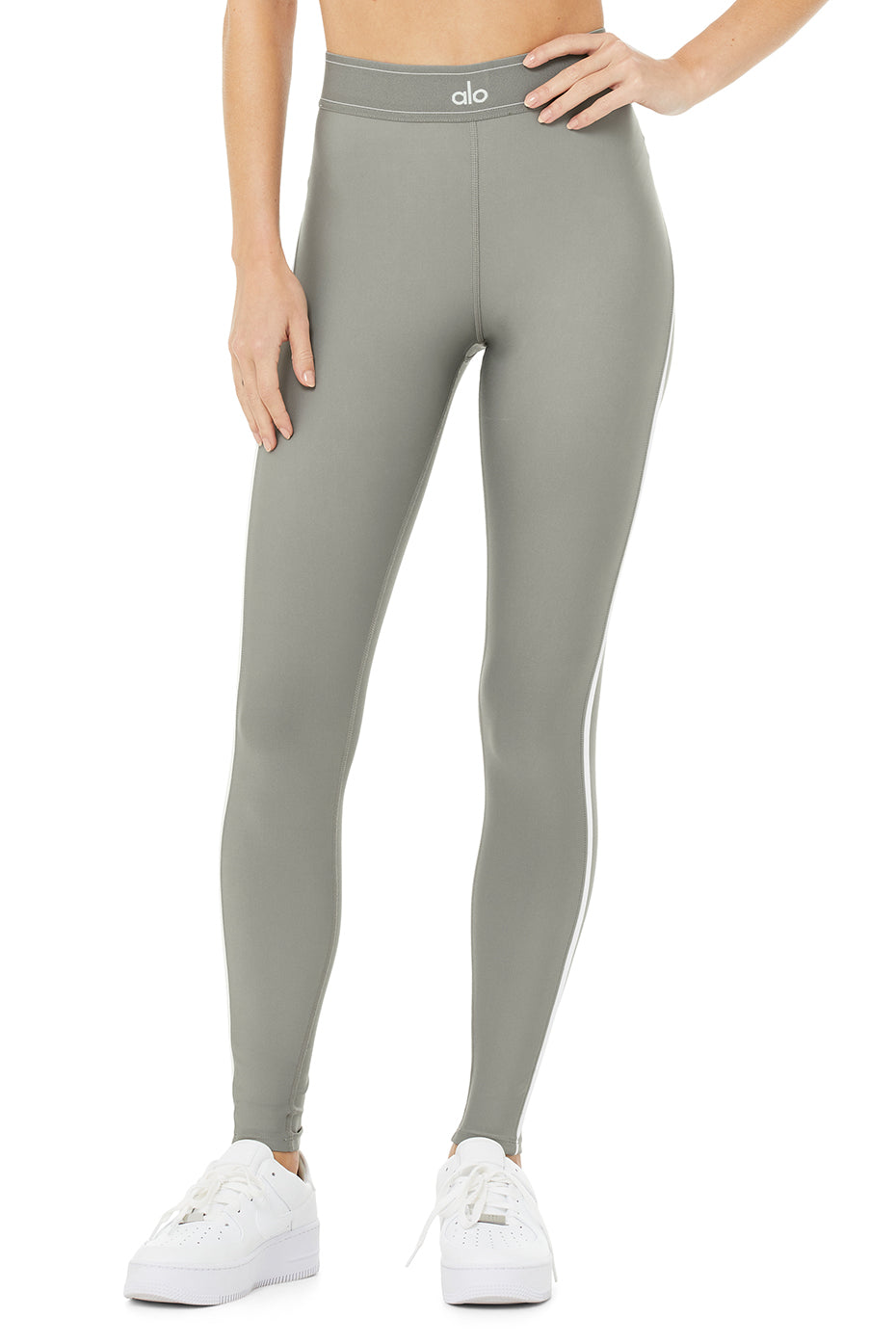 Airlift High-Waist Suit Up Legging in Sterling by Alo Yoga - Work Well Daily