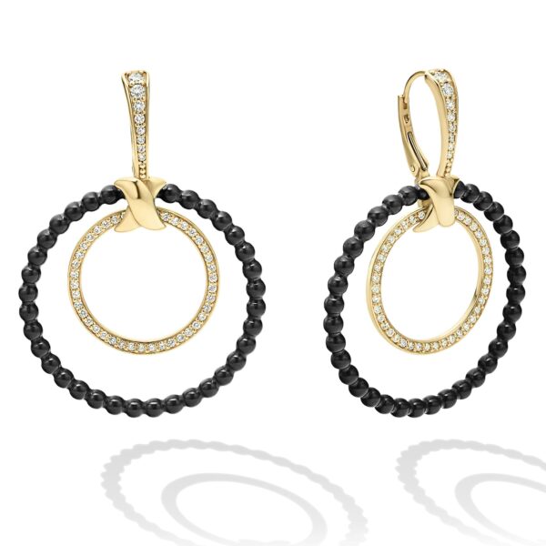 Lagos | Meridian Double Circle 18K Gold and Diamond Earring Set