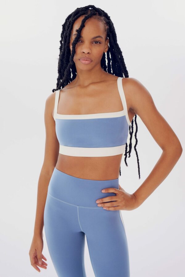 SPLITS59 | Monah Rigor Bra - Steel Blue/White