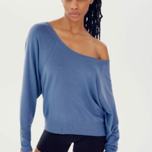 SPLITS59 | Indy Dolman Fleece Sweatshirt - Steel Blue