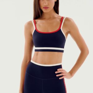 SPLITS59 | Eva Rigor Double Strap Bra - Indigo/White