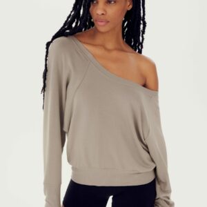 SPLITS59 | Indy Dolman Fleece Sweatshirt - Latte