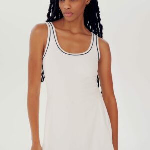 SPLITS59 | Martina Rigor Dress W/Piping - White