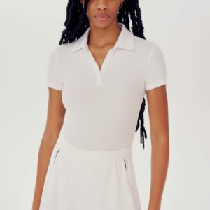 SPLITS59 | Talia Rib Polo - White