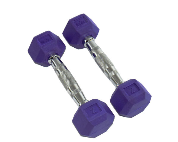 Perform Better | Rubber Hex Aerobic Dumbbells (Pair): 2 lb.