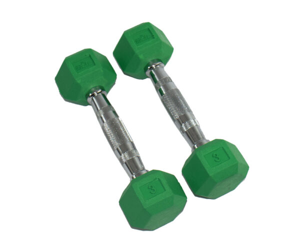 Perform Better | Rubber Hex Aerobic Dumbbells (Pair): 3 lb.