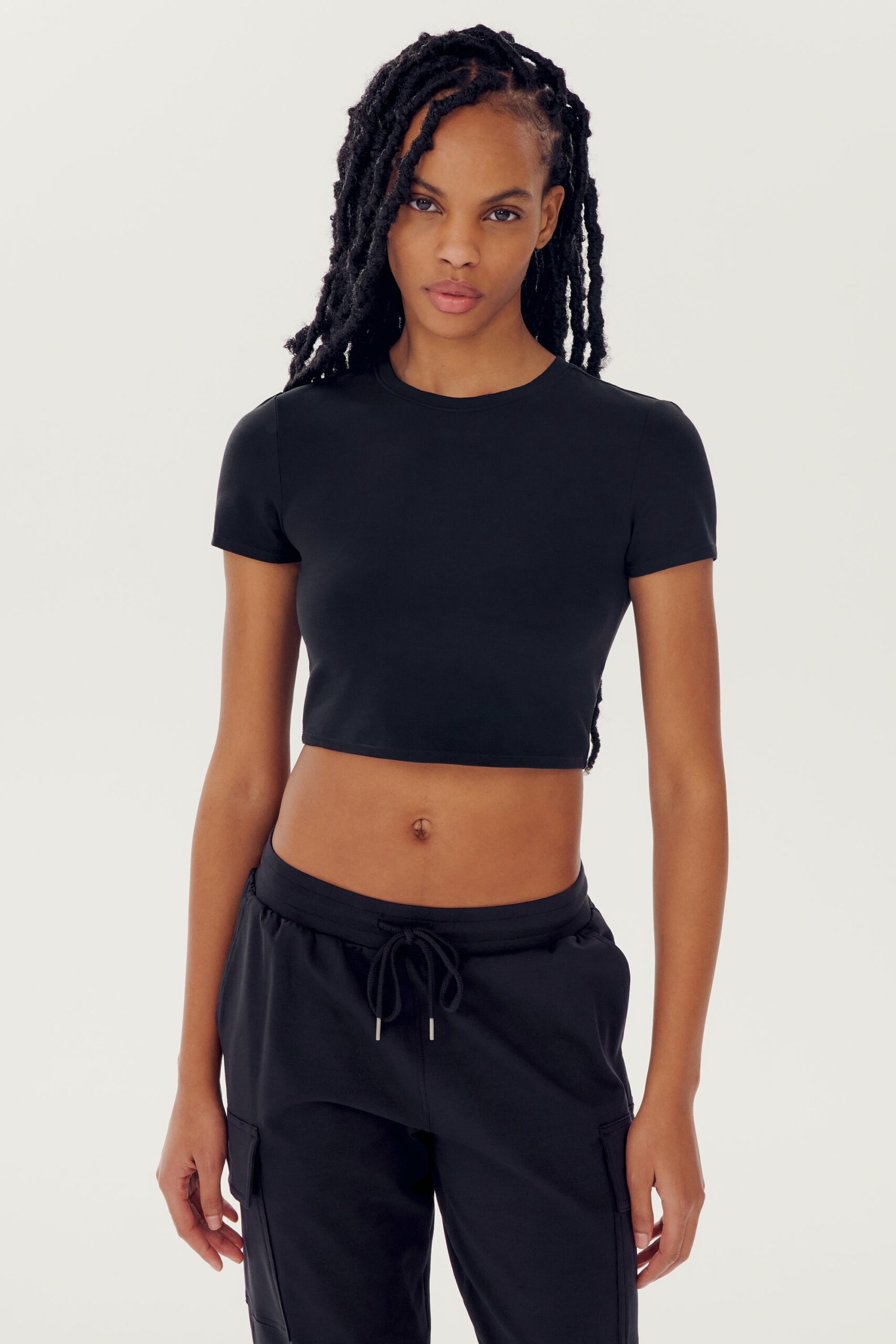SPLITS59 | Airweight S/S Crop - Black