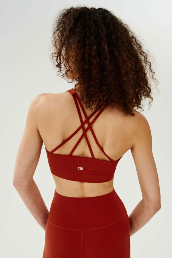SPLITS59 | Airweight Slim Strap Bra - Rum