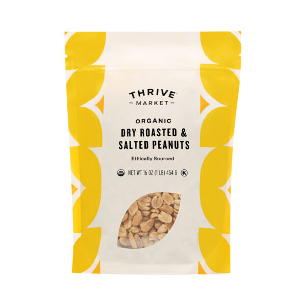 Thrive Market Organic Dry Roasted & Salted Peanuts 16 oz pouch