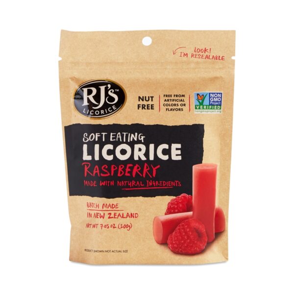 2-Pack RJ's Licorice Soft Eating Licorice Raspberry 7.05 oz pouch