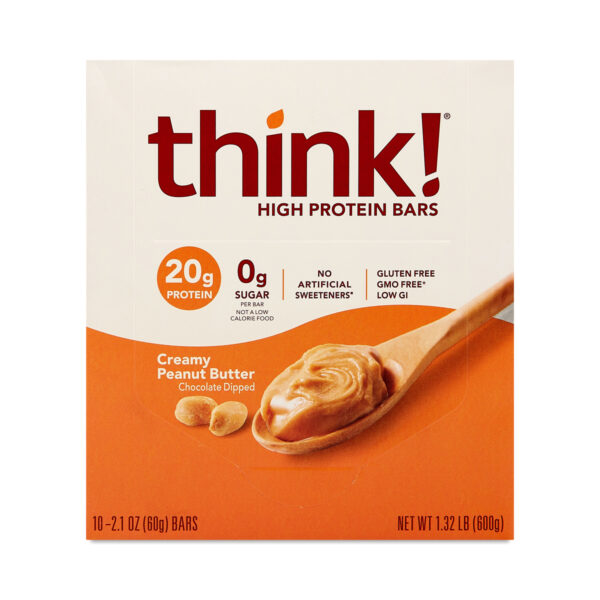 think! Protein Bars High Protein Bars, Creamy Peanut Butter 10 bars (2.1 oz each)