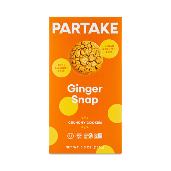 Partake Foods Crunchy Ginger Snap Cookies 5.5 oz box