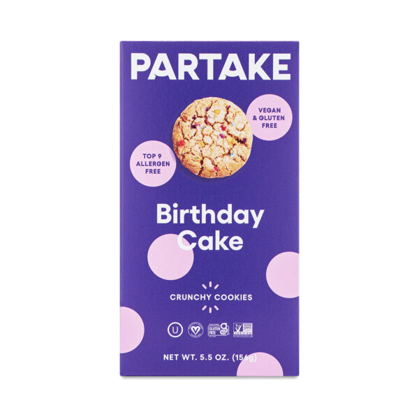 Partake Foods Crunchy Birthday Cake Cookies 5.5 oz box