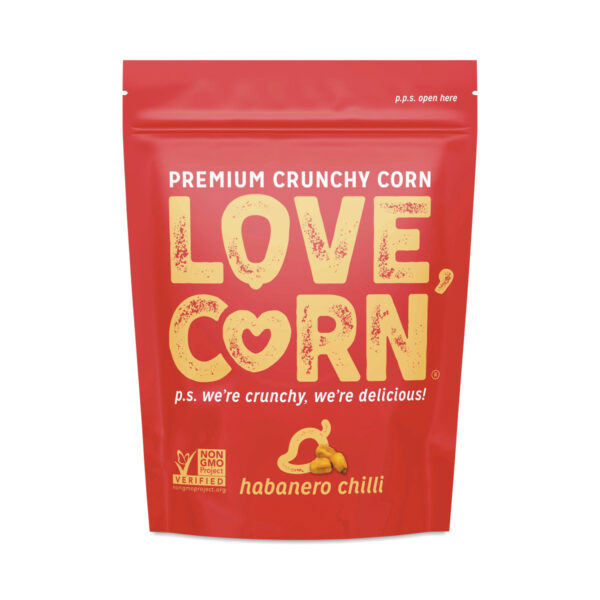 2-Pack Love Corn Roasted Corn Snack, Habanero 1.6 oz pouch