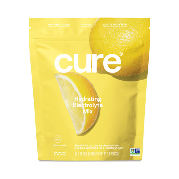 Cure Hydration Hydrating Electrolyte Mix, Lemonade 14 stick packs