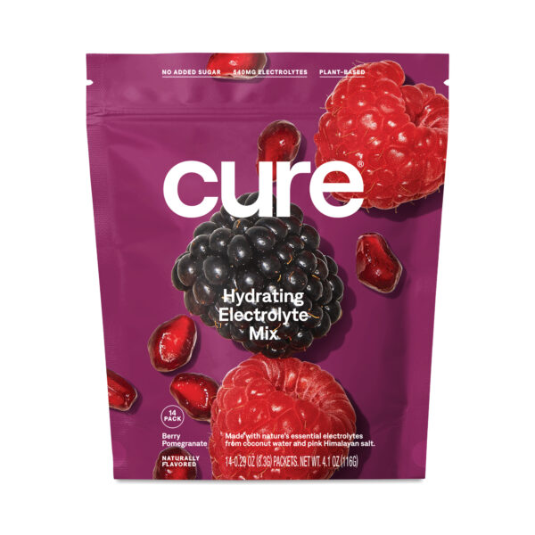 Cure Hydration Hydrating Electrolyte Mix, Berry Pomegranate 14 stick packs