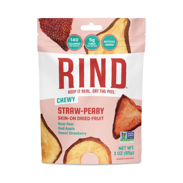 RIND Snacks Chewy Fruit Leather, Straw-Peary Blend 3 oz pouch