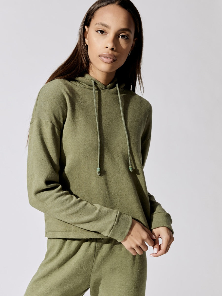 Donni Vintage Fleece Gem Hoodie - Basil With Jade