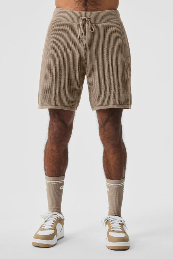 Alo Yoga® | Open-Knit Short in Gravel Beige