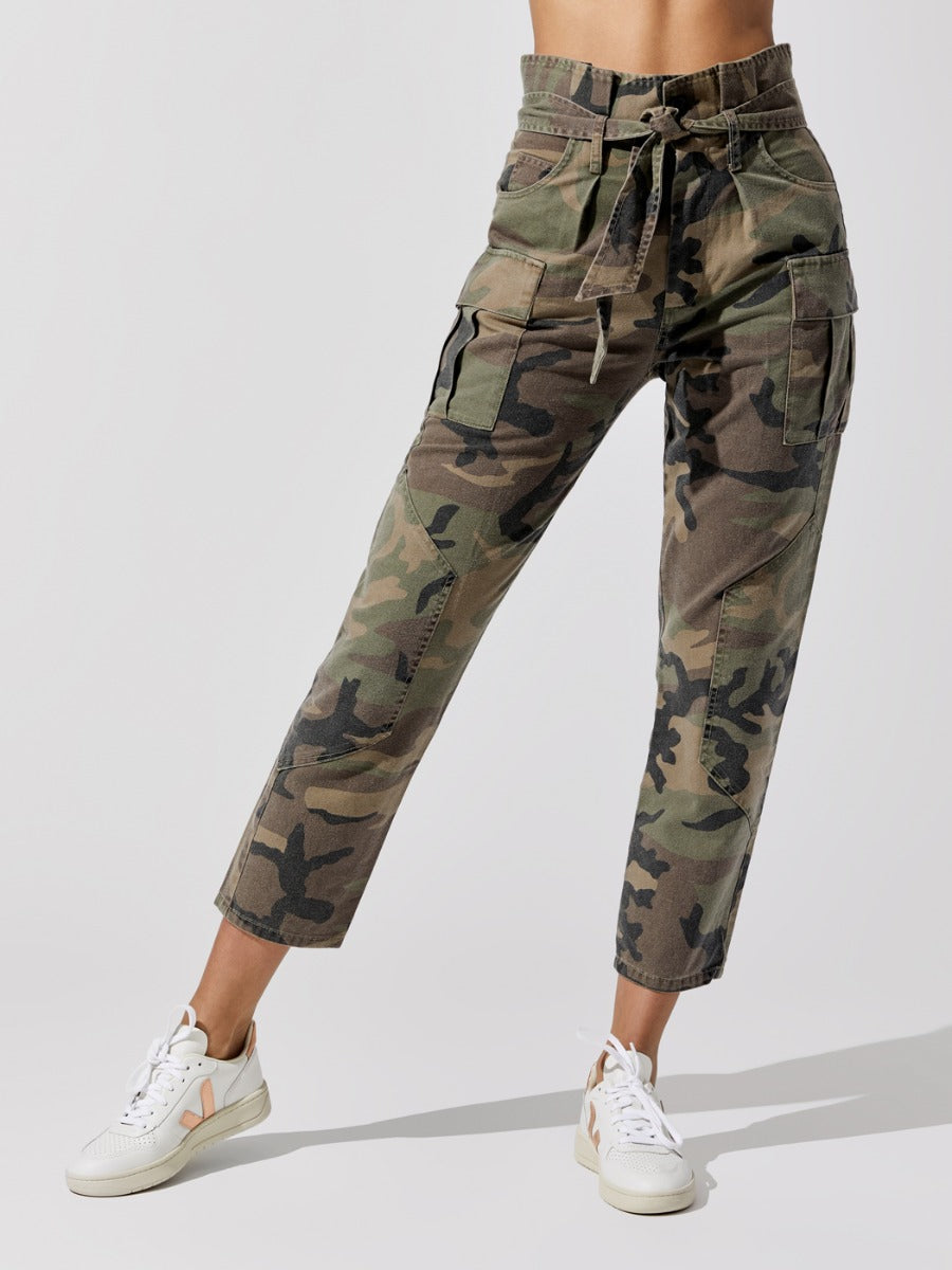 Marissa Webb Bryn Paper Bag Vintage Washed Camo Pant - Woodland Camo