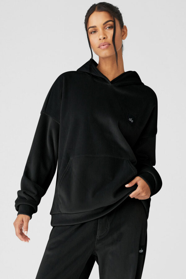 Alo Yoga® | Velour Baller Hoodie in Black