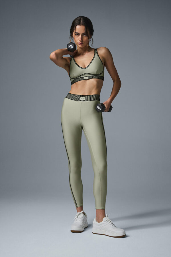 Alo Yoga® | Airlift High-Waist 7/8 Line Up Legging in Limestone Green