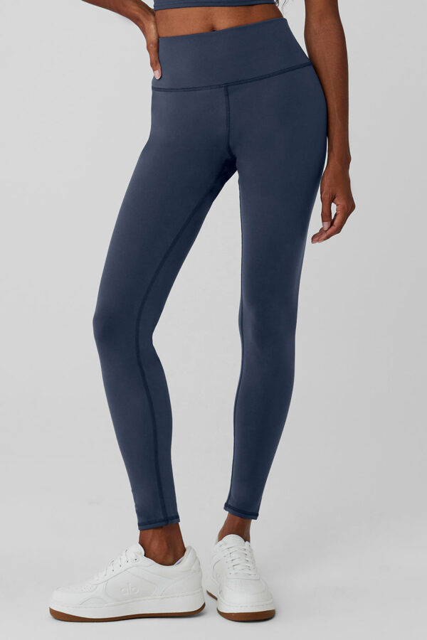 Alo Yoga® | Airbrush Winter Warm High-Waist Nocturne Legging in Navy Blue