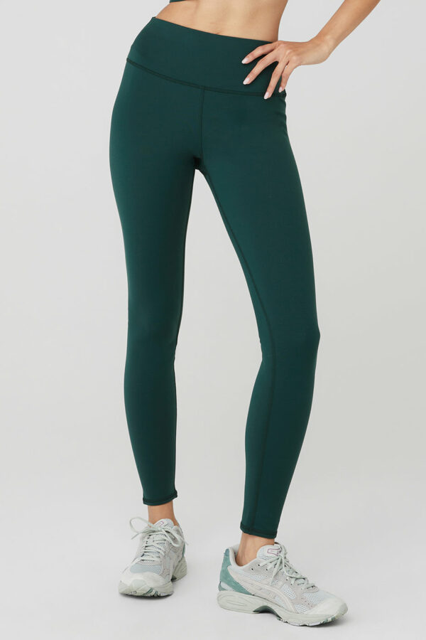 Alo Yoga® | Airbrush Winter Warm High-Waist Nocturne Legging in Midnight Green