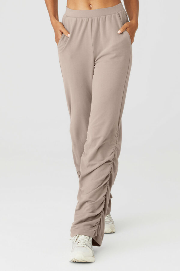 Alo Yoga® | Ruched Soft Sculpt Pants in Taupe Beige