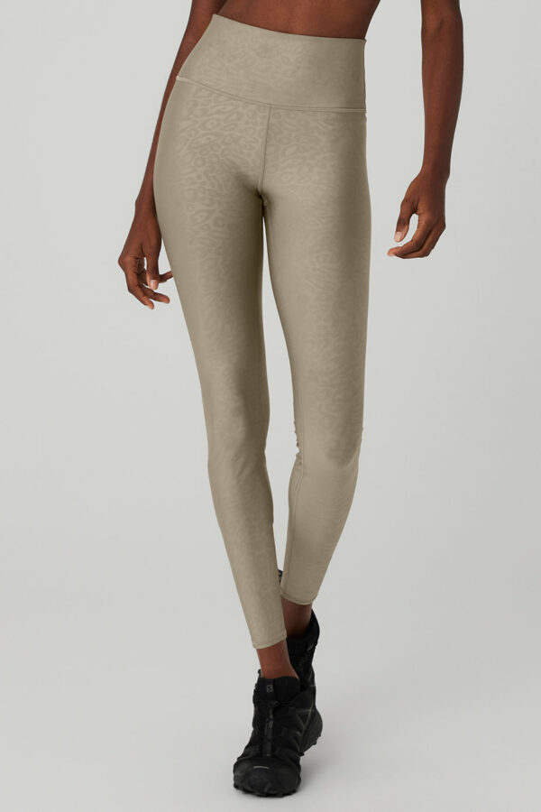 Alo Yoga® | Airlift High-Waist Leopard Debossed Legging in Gravel Beige