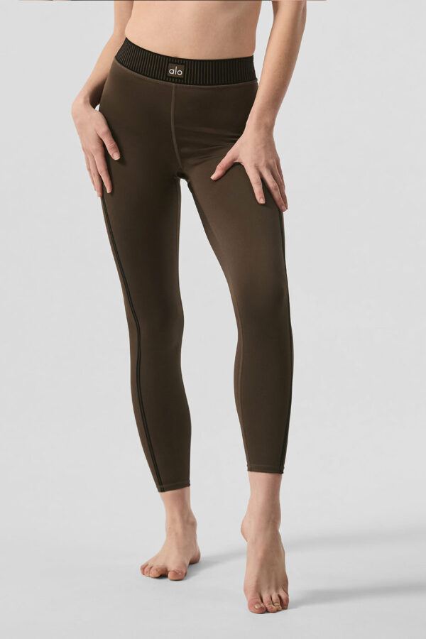 Alo Yoga® | Airlift High-Waist 7/8 Line Up Legging in Espresso Brown