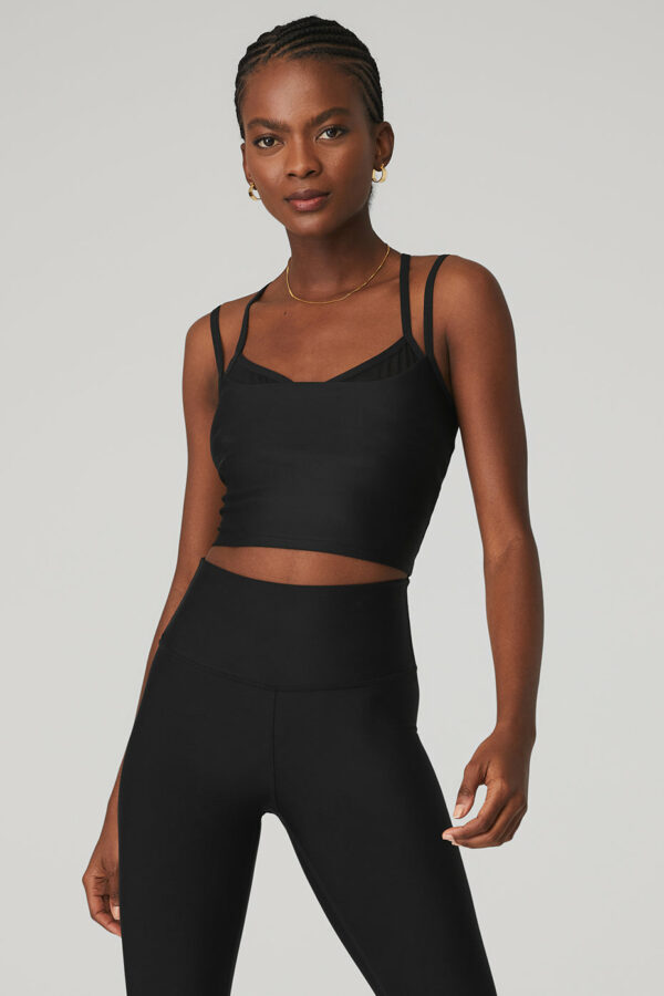 Alo Yoga® | Airlift Double Check Bra Tank Top in Black