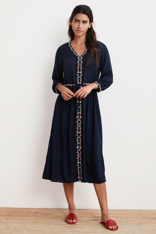 Velvet by Graham & Spencer | Lydia Floral Embroidered Challis Dress, Velvet by Graham & Spencer